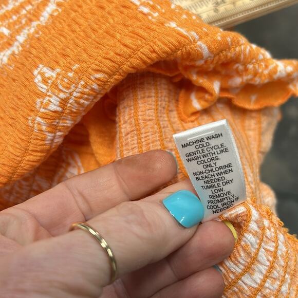 Cato Smocked Floral Crinkle Fabric Pant Set Women’s Size Medium Vacation Summer - Picture 8 of 8